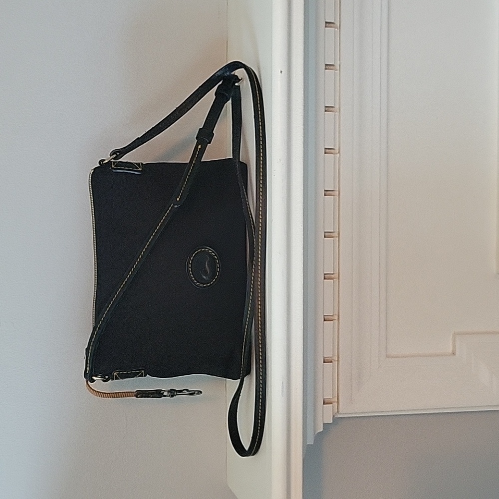 Dooney & Burke Nylon Crossbody Pouchette Black with Red Interior